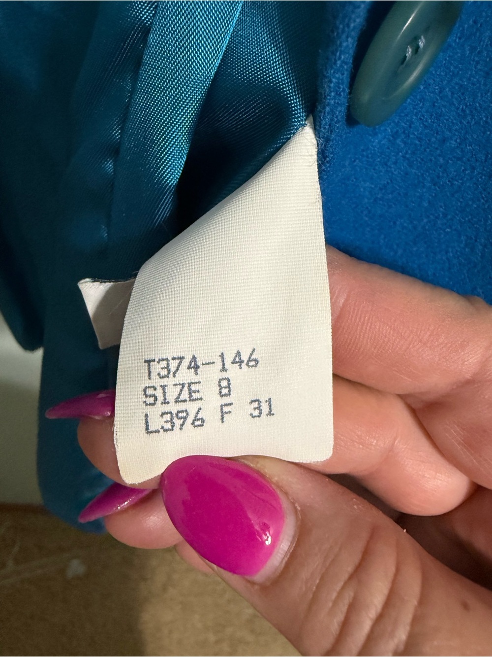 Vintage Pendleton Teal Blue Virgin Wool Blazer Jacket Size 8 - Picture 9 of 13